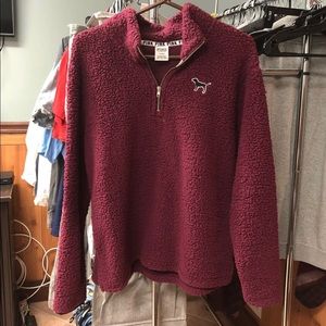 VS Pink Maroon Sherpa Jacket